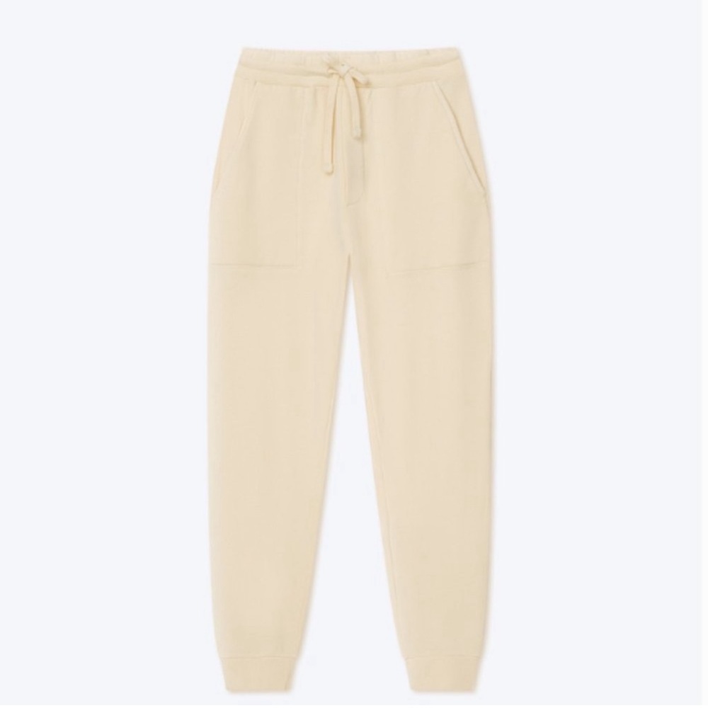 Nanushka Shay Creme Organic Fleece High waisted Sweatpants Large NWT Drawstring
